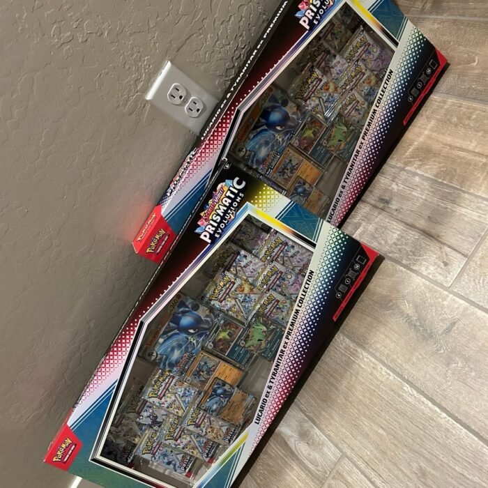 LOT OF 2 Pokemon Prismatic Evolutions Lucario & Tyranitar Premium Collection New