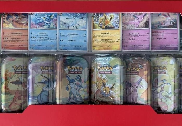 Prismatic Evolutions Mini Tins 8-Pack Collection Box