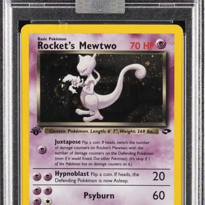 2000 POKEMON GYM CHALLENGE HOLO-1ST ED #14 ROCKET'S MEWTWO PSA 10