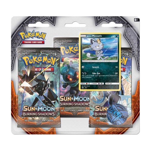 Sun & Moon Burning Shadows Alolan Meowth 3-Pack Blister